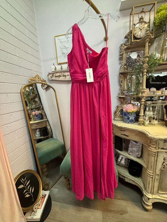 pink Likely One shoulder gown, 12