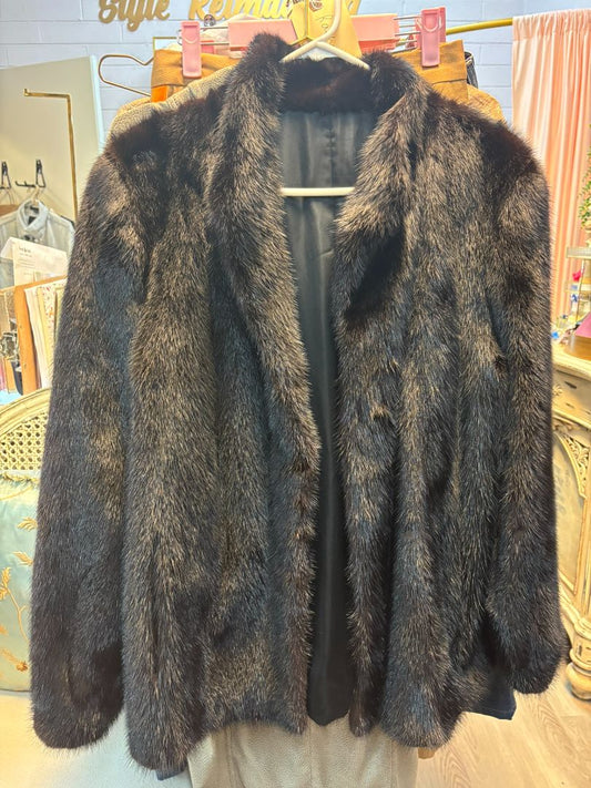 brown NA mink coat, XS