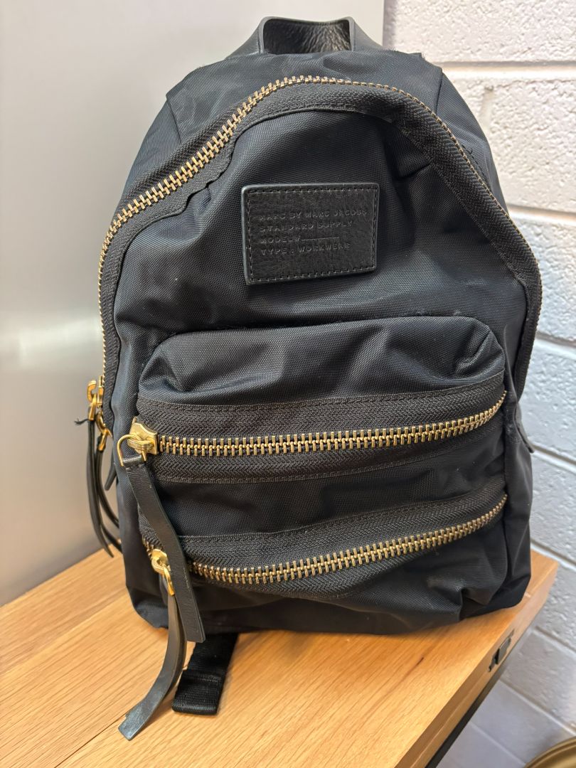 black MARC BY MARC JACOBS cloth/ nylon backpack, medium