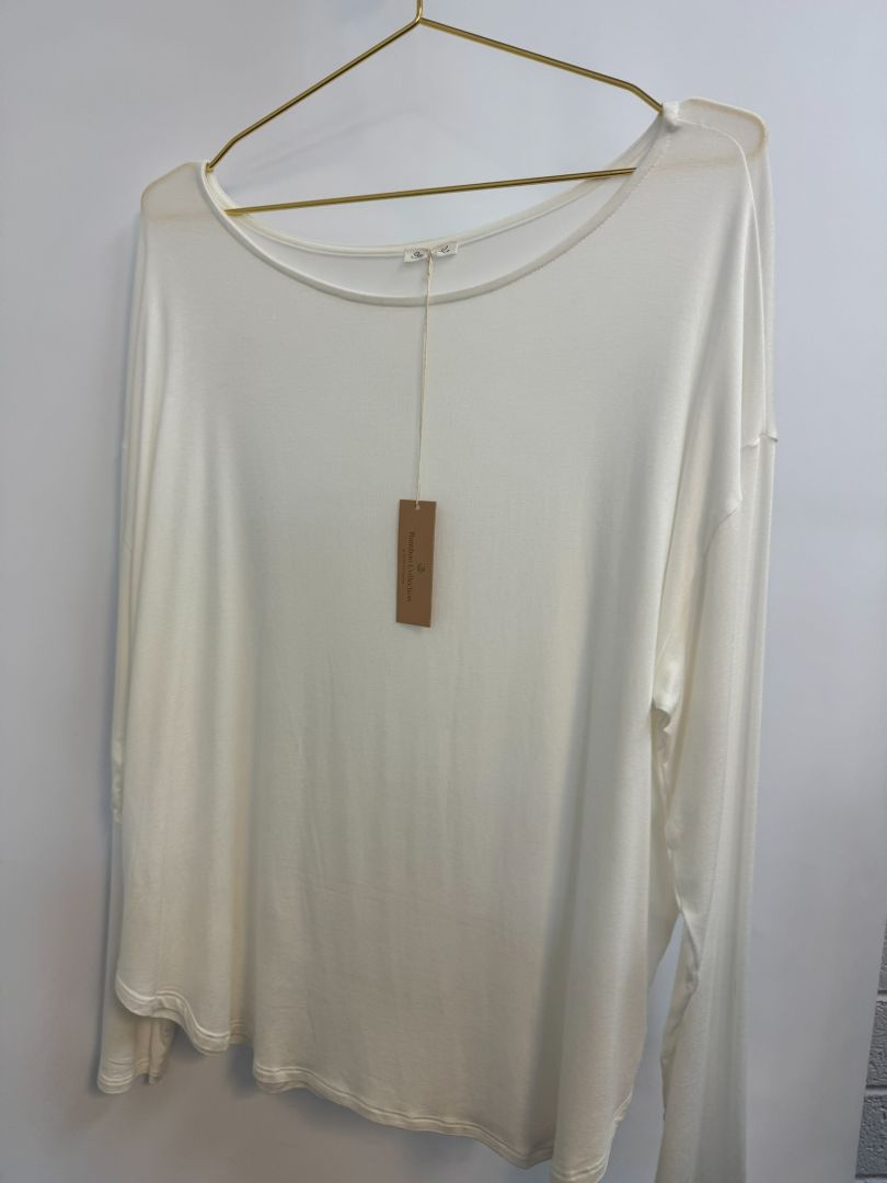 White Bamboo Bamboo dolman shirt, L