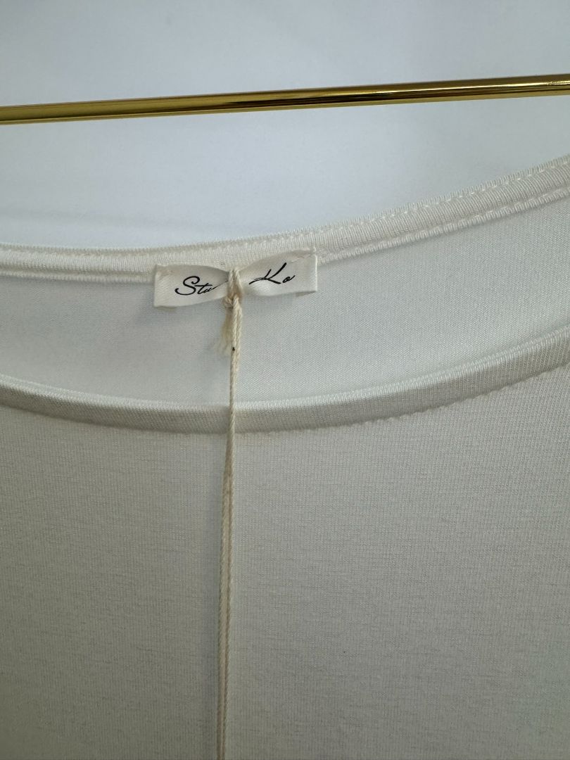 white Bamboo dolman shirt, L