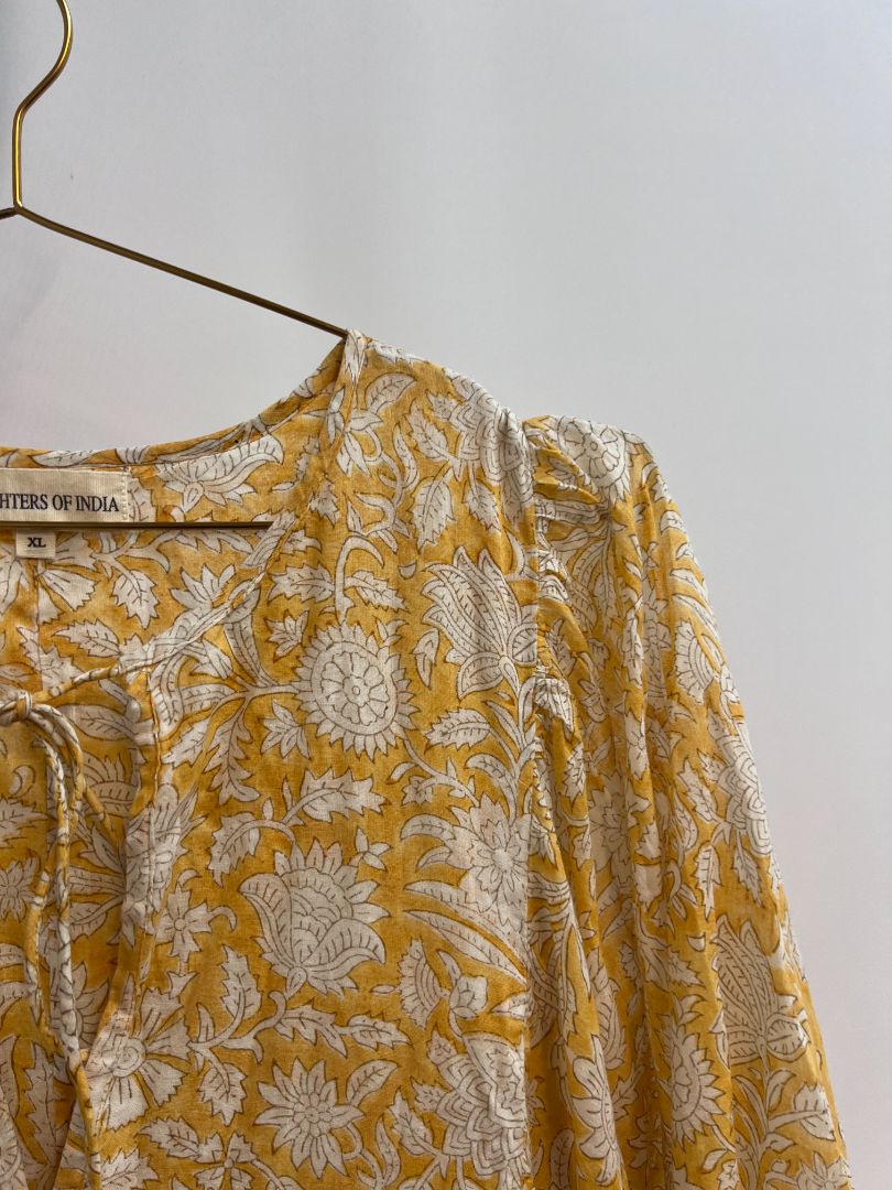 yellow multi Daughters of India summer dress, XL