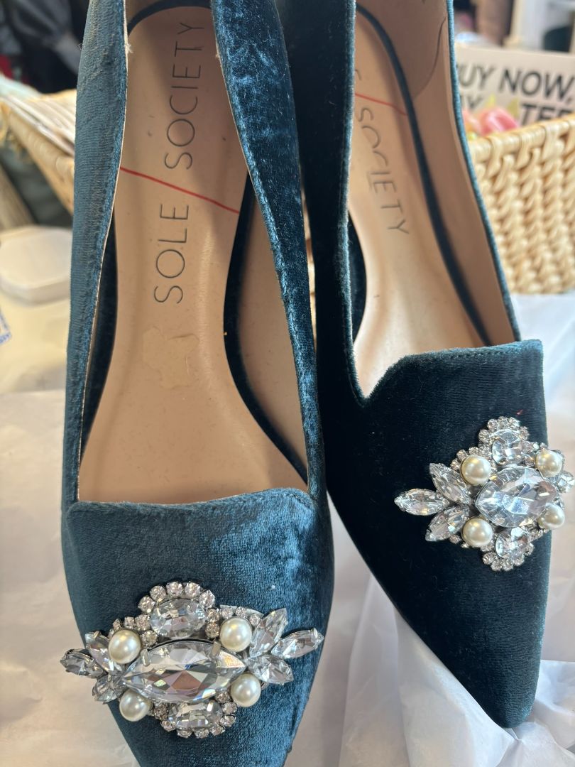 blue Sole society suede embelished flats, 9