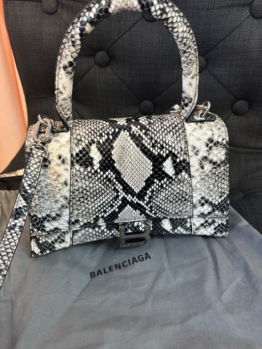 snakeskin black and white Balenciaga snakeskin crossbody