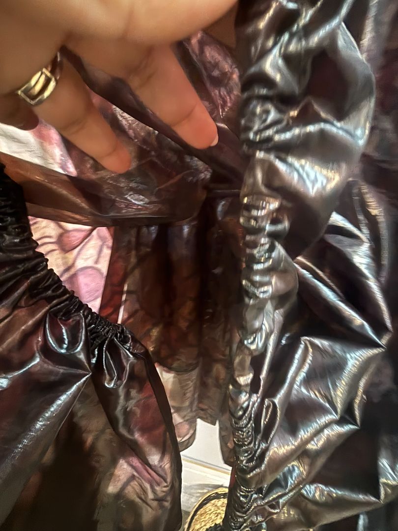 iridescent multi Rundholz Iridescent Oversized Coat β Oil-Slick Organza Finish, one size