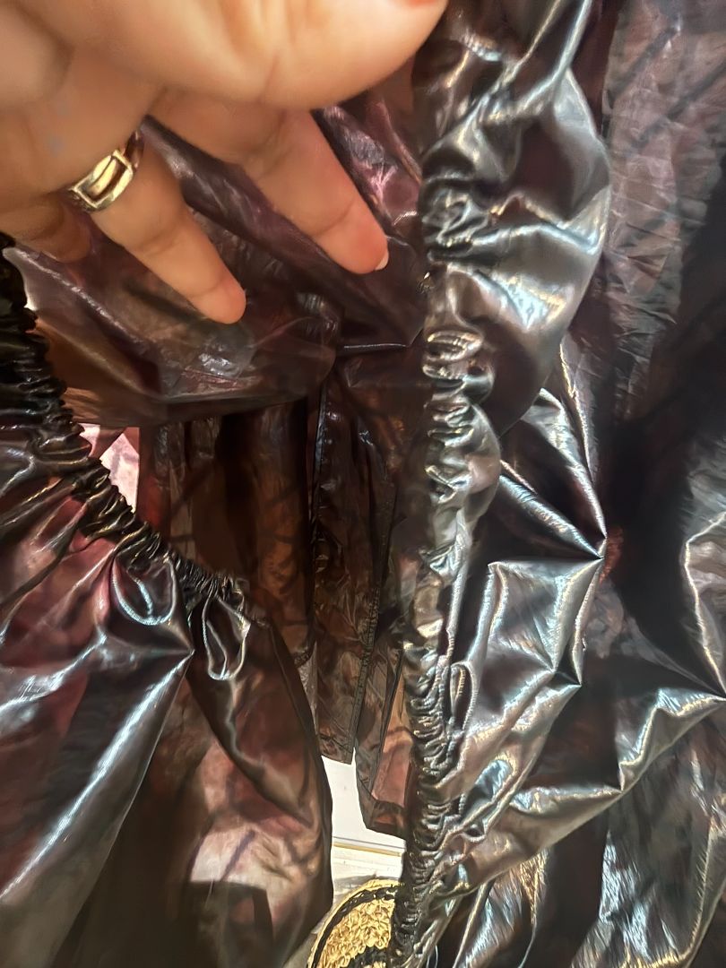 iridescent multi Rundholz Iridescent Oversized Coat β Oil-Slick Organza Finish, one size