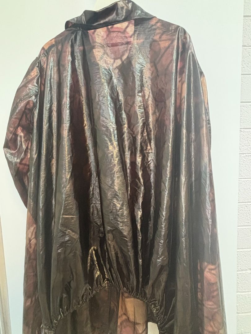 iridescent multi Rundholz Iridescent Oversized Coat β Oil-Slick Organza Finish, one size