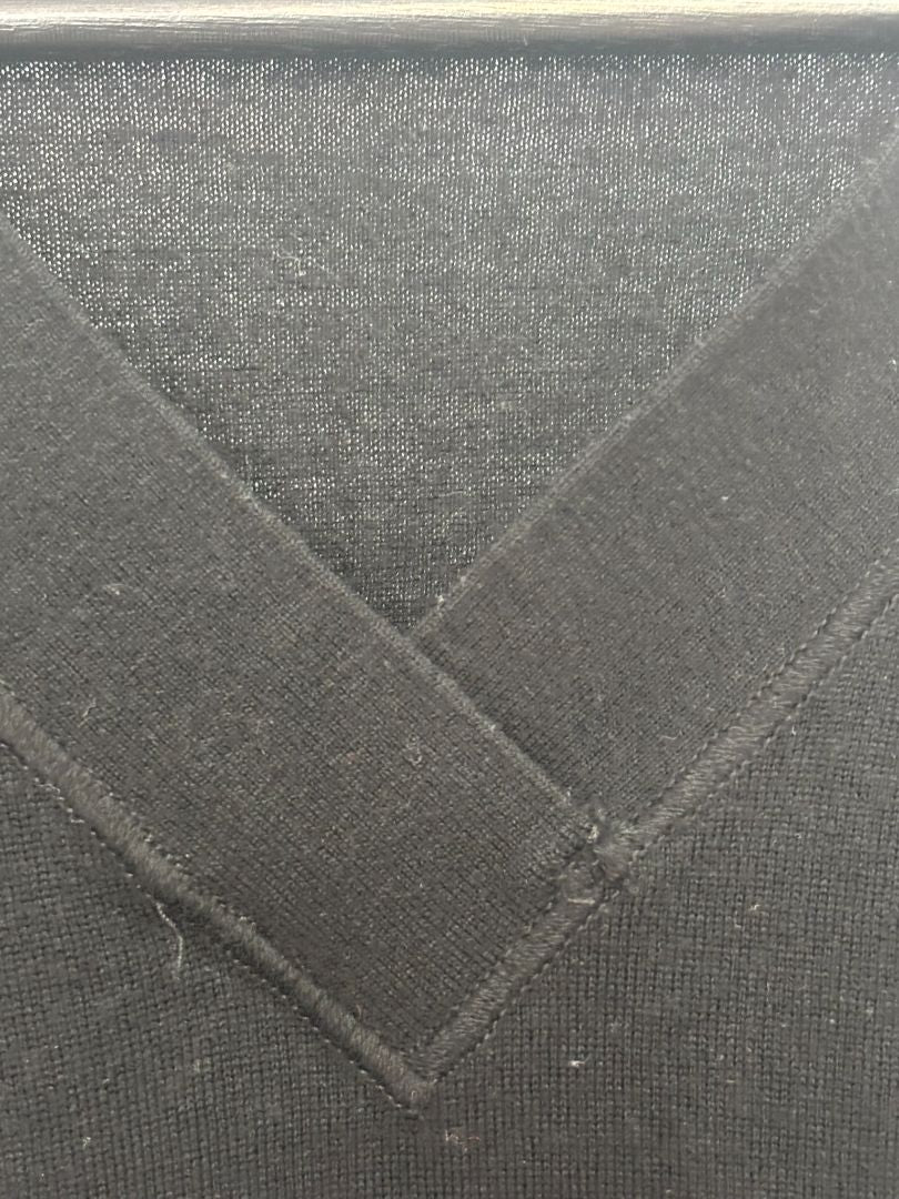 black Everlane cashmere v neck, M
