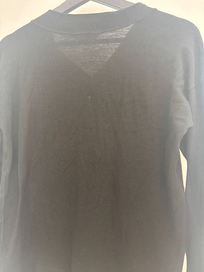 black Everlane cashmere v neck, M