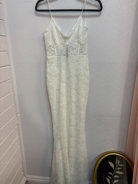 white 12th Tribe glittery laced mermaid dress, S