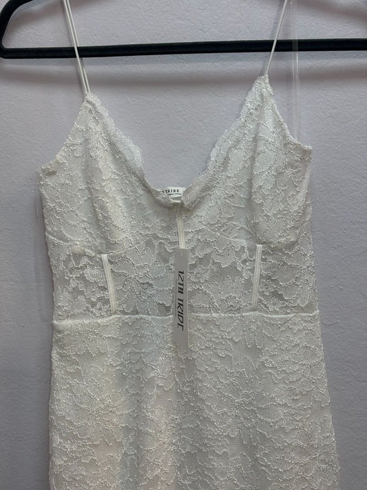 white 12th Tribe glittery laced mermaid dress, S