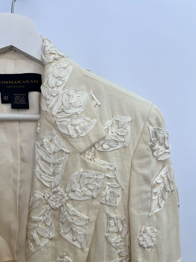 white Donna Karan blazer, 10