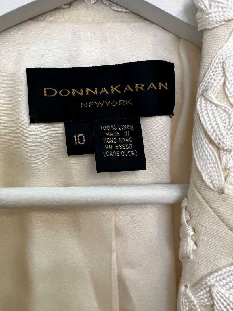 white Donna Karan blazer, 10
