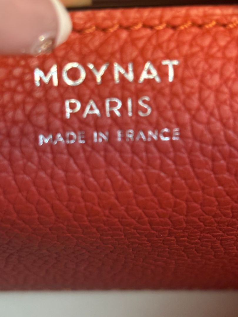 flame orange taurillon leather Moynat Voyage PM bag with straps, PM