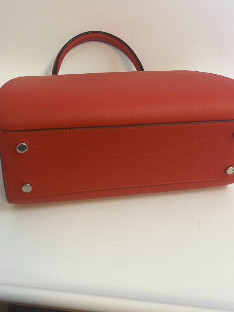 flame orange taurillon leather Moynat Voyage PM bag with straps, PM