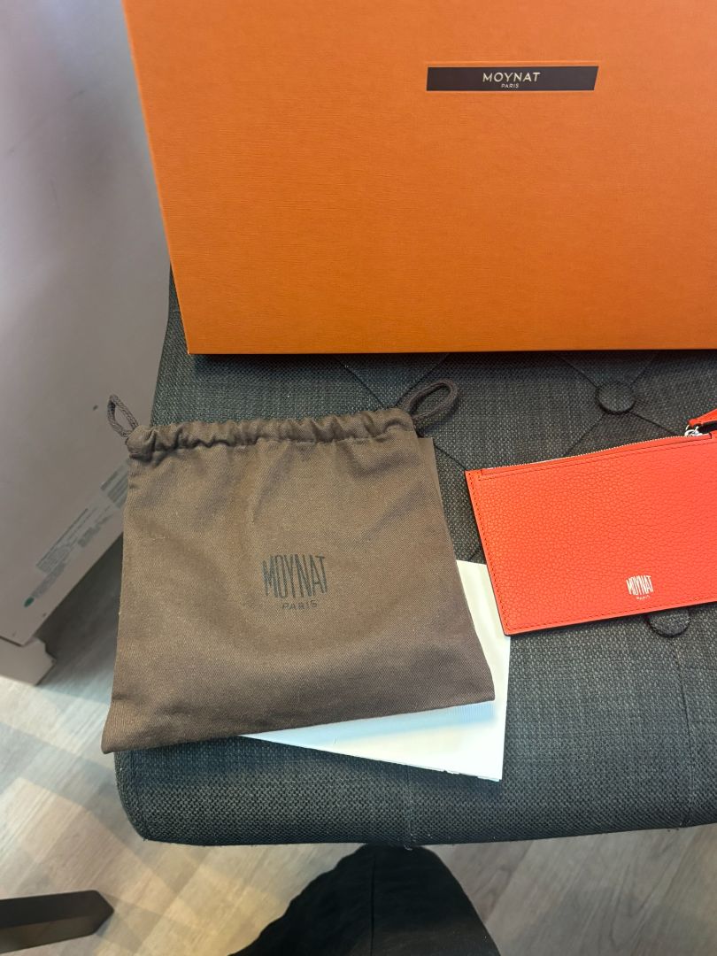 flame orange taurillon leather Moynat Voyage PM bag with straps, PM