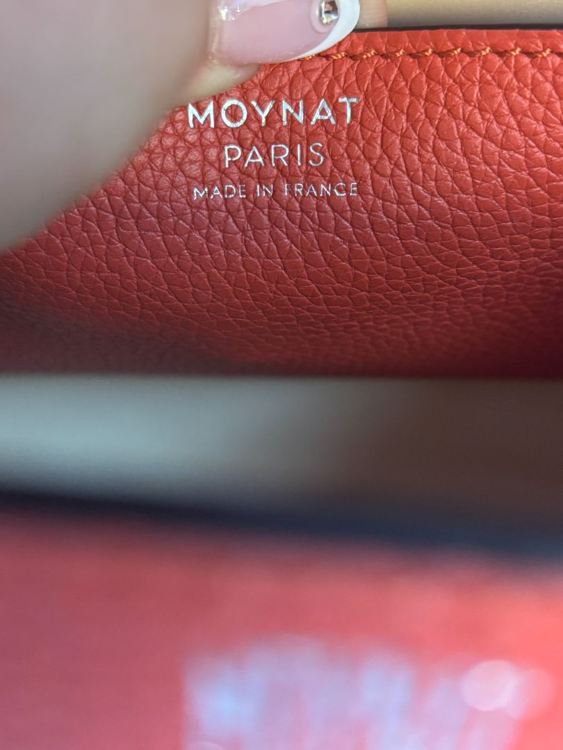 flame orange taurillon leather Moynat Voyage PM bag with straps, PM