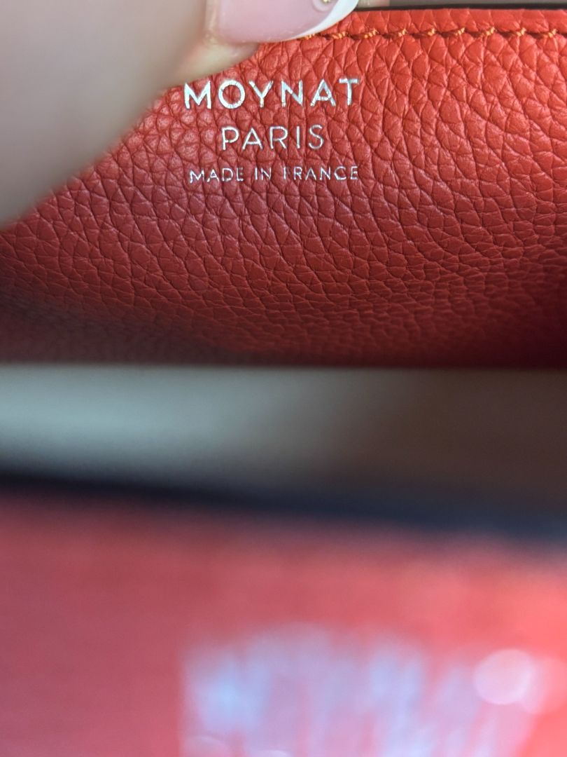 flame orange taurillon leather Moynat Voyage PM bag with straps, PM