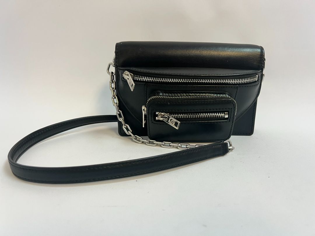 black and silver Alexander Wang 2 way cross body bag, small