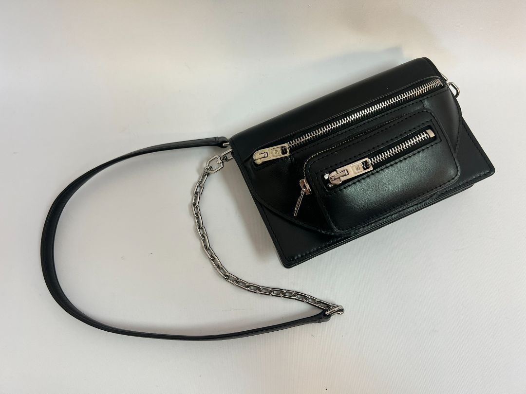 black and silver Alexander Wang 2 way cross body bag, small
