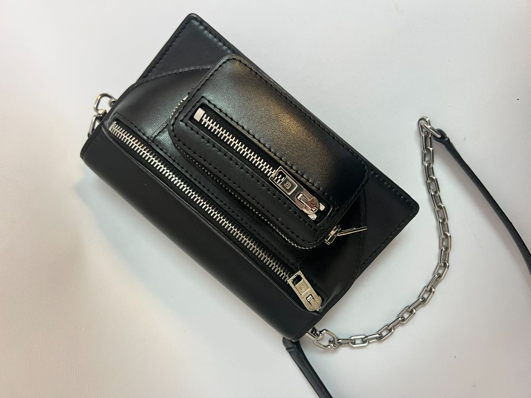 black and silver Alexander Wang 2 way cross body bag, small