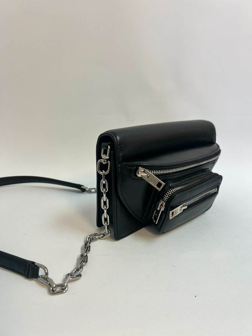 black and silver Alexander Wang 2 way cross body bag, small