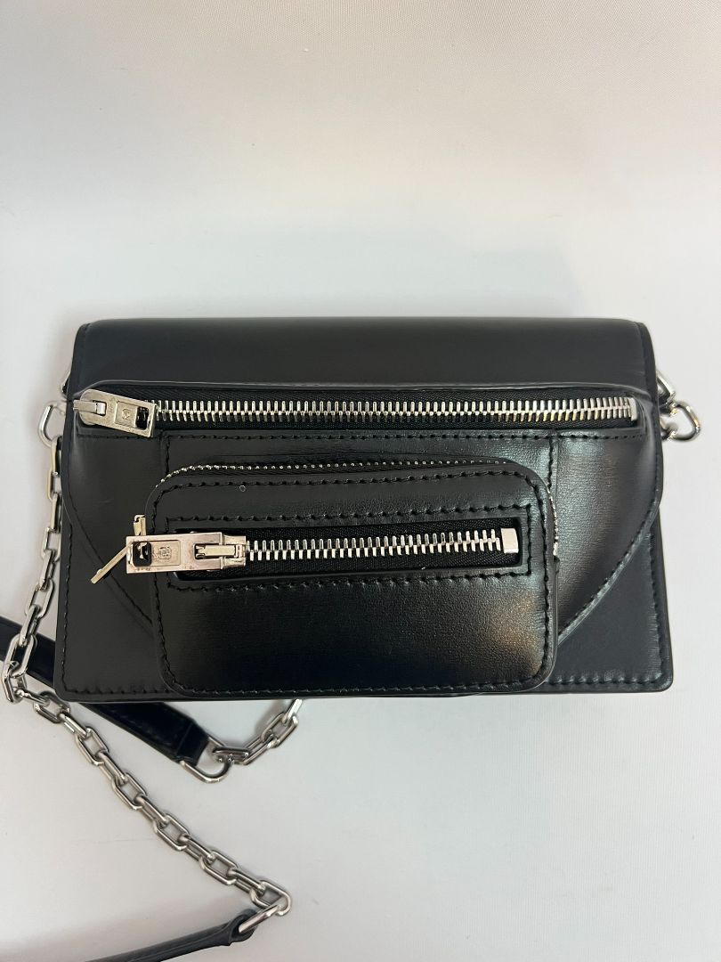 black and silver Alexander Wang 2 way cross body bag, small