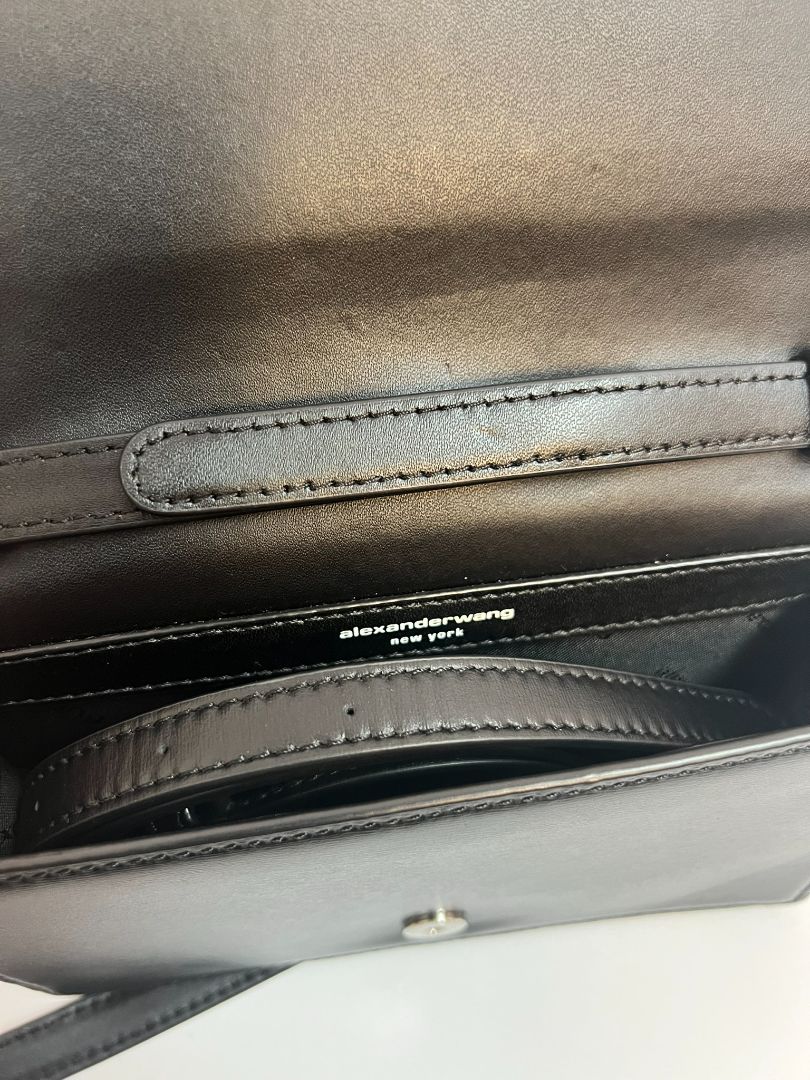 black and silver Alexander Wang 2 way cross body bag, small