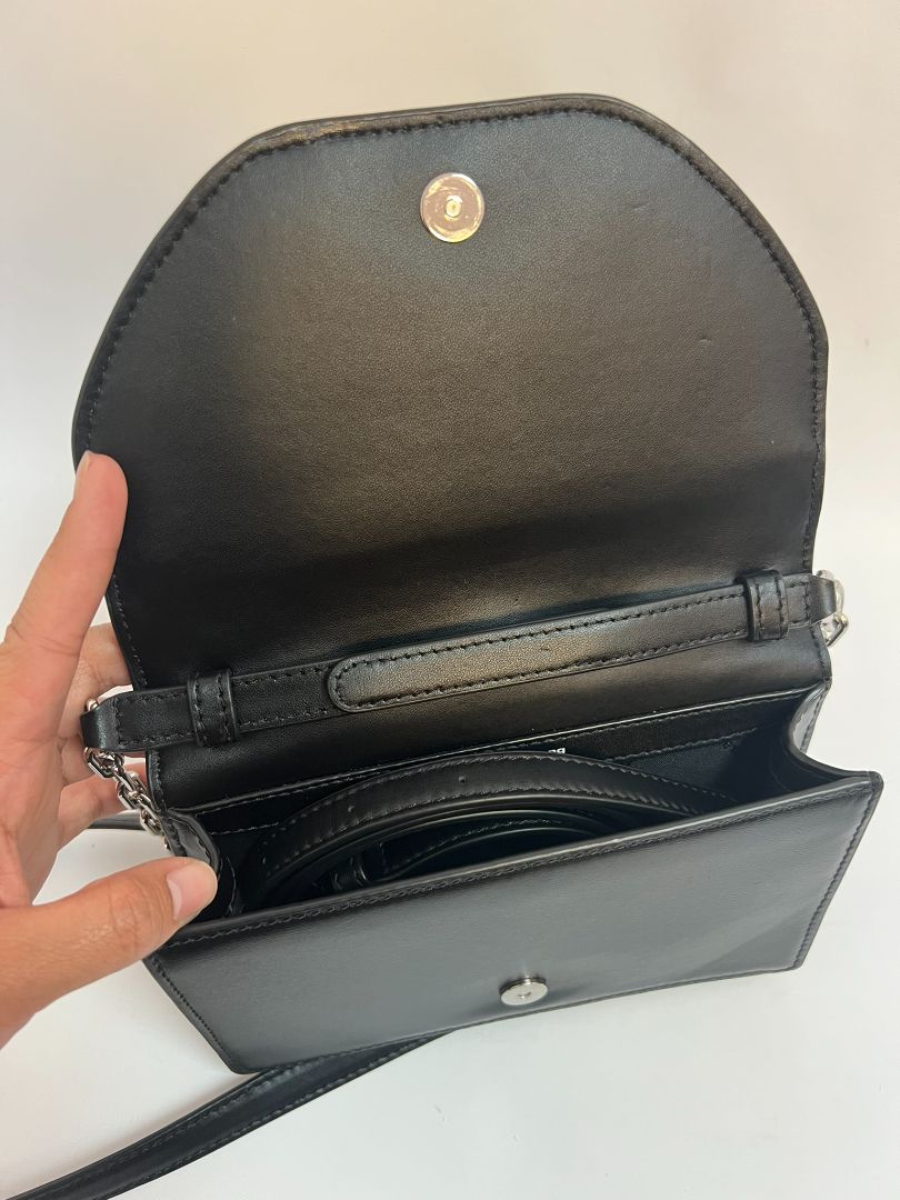 black and silver Alexander Wang 2 way cross body bag, small