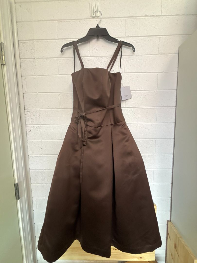 brown Vera Wang vintage mushroom brown satin tea length, 6
