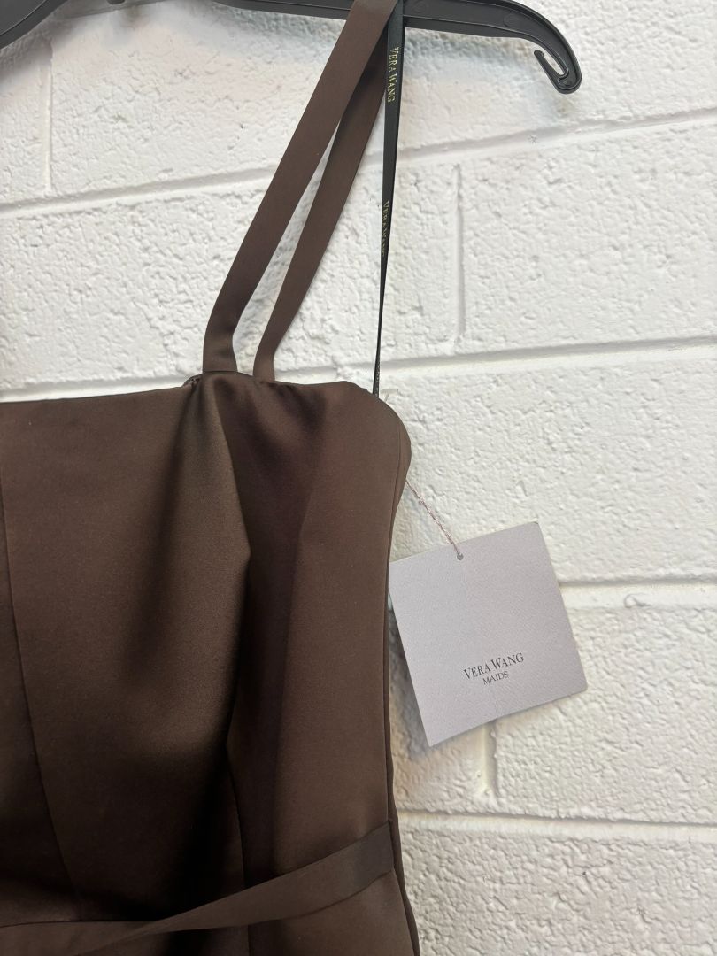 brown Vera Wang vintage mushroom brown satin tea length, 6