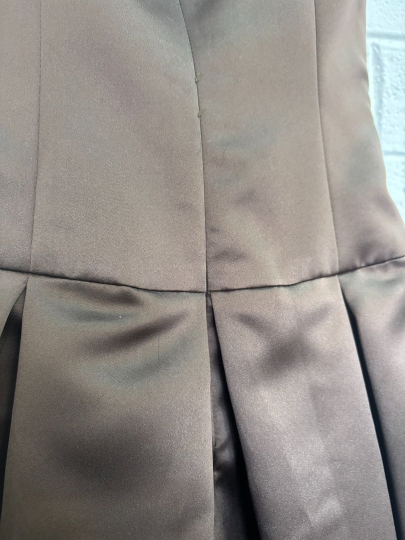 brown Vera Wang vintage mushroom brown satin tea length, 6