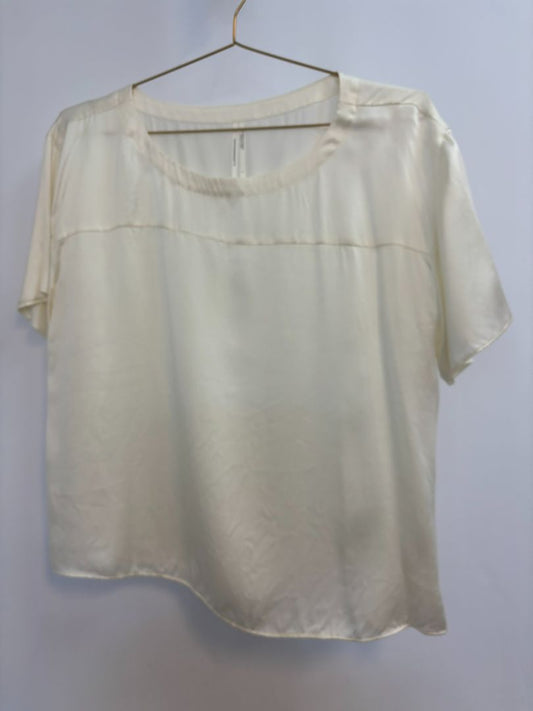 beige Anthropologie satin/silk  blouse, M