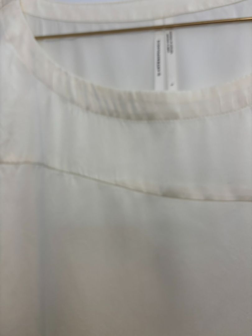 beige Anthropologie satin/silk  blouse, M