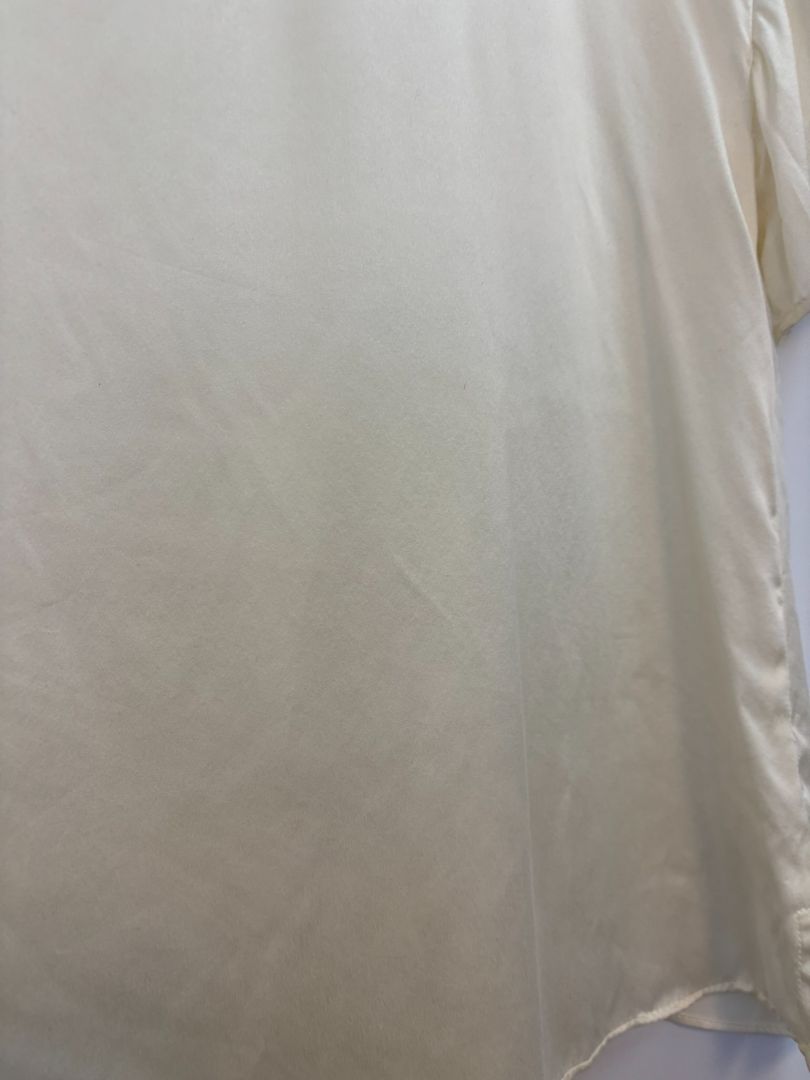 beige Anthropologie satin/silk  blouse, M
