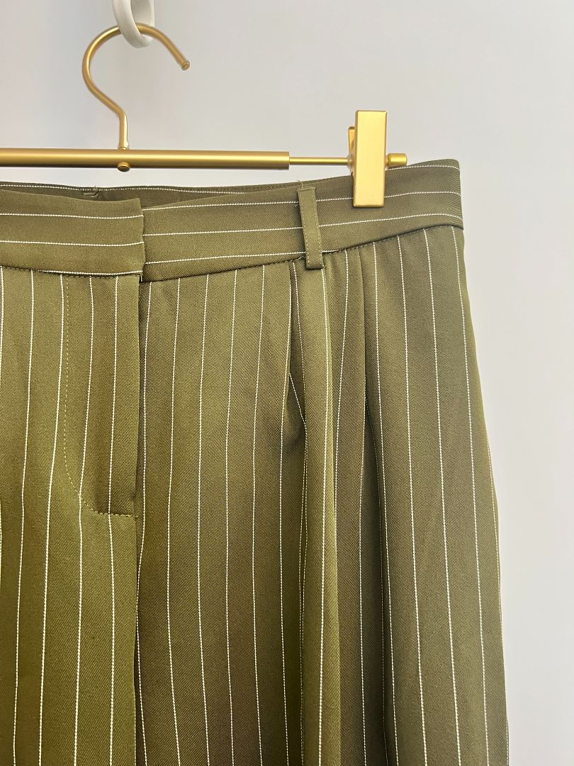 green multi Tahari stripped trousers, 4