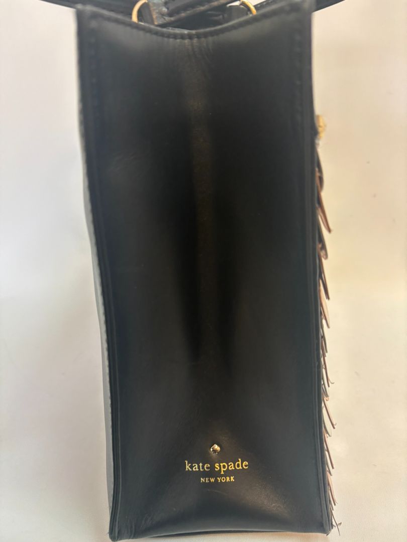 black Kate Spade mixed metal owl bag, Width: 11.5 in Height: 9.5 in Depth: 4.5 in Handle Drop: 5 in