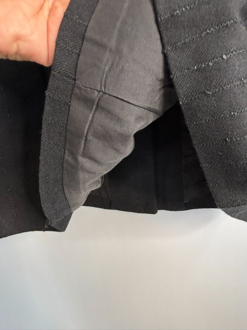 black Sierra Darien buttoned dress with contrasting collar and pockets, S/M