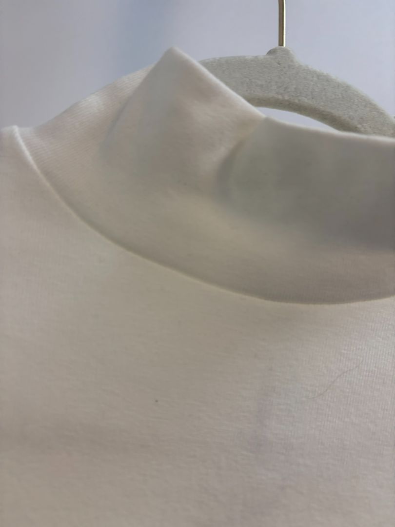 white ZARA turtle neck short sleeve top, M