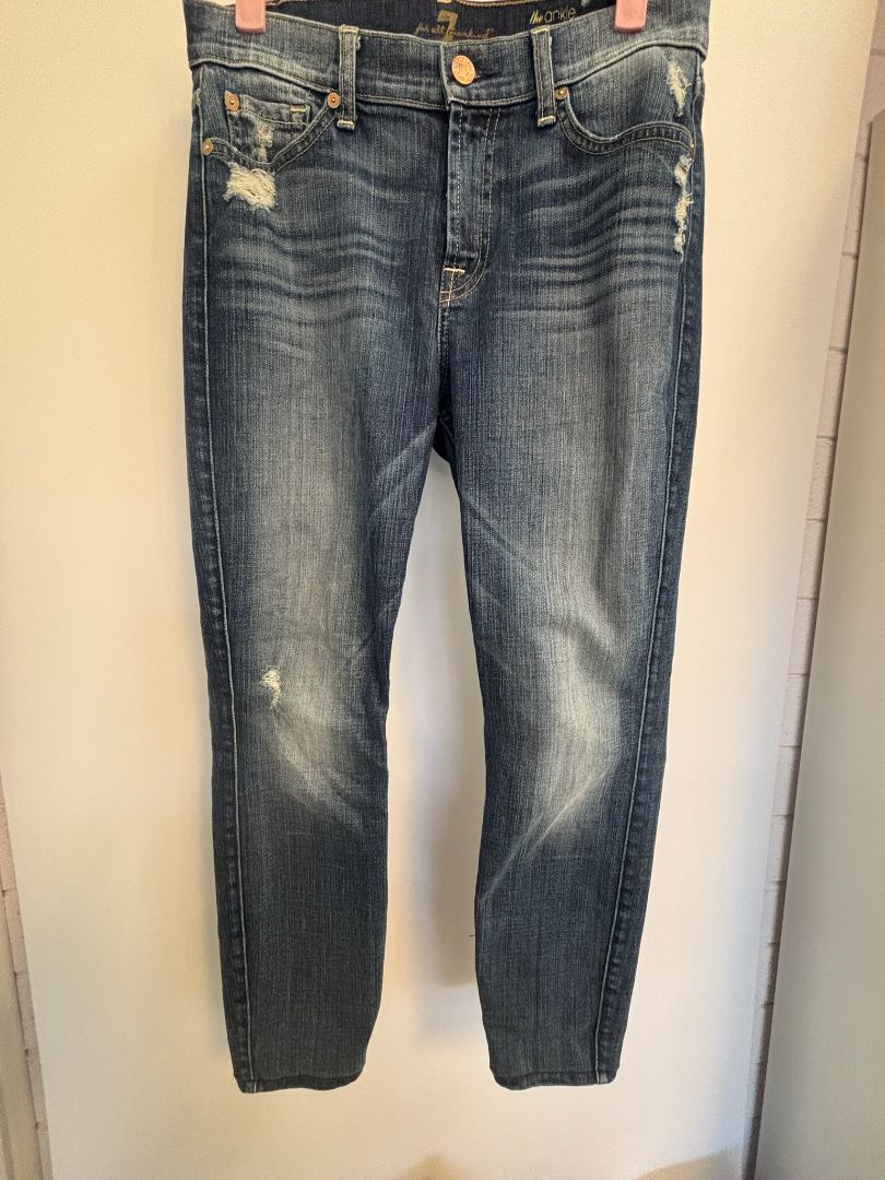 blue Seven for all mankind skinny straight ankle, 27
