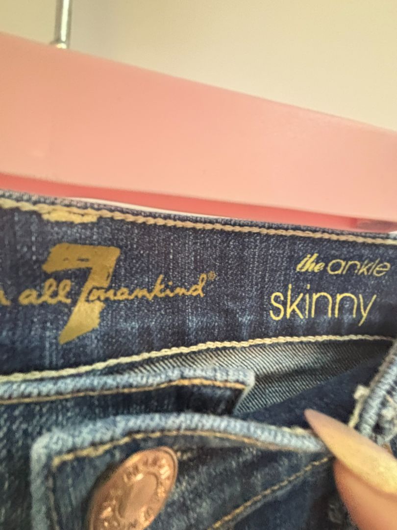 blue Seven for all mankind skinny straight ankle, 27