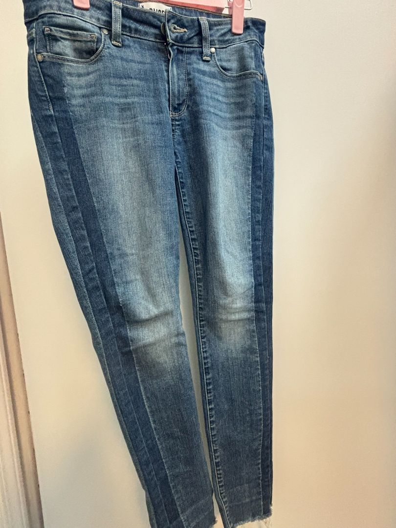 light indigo Paige straight leg mid rise, 27