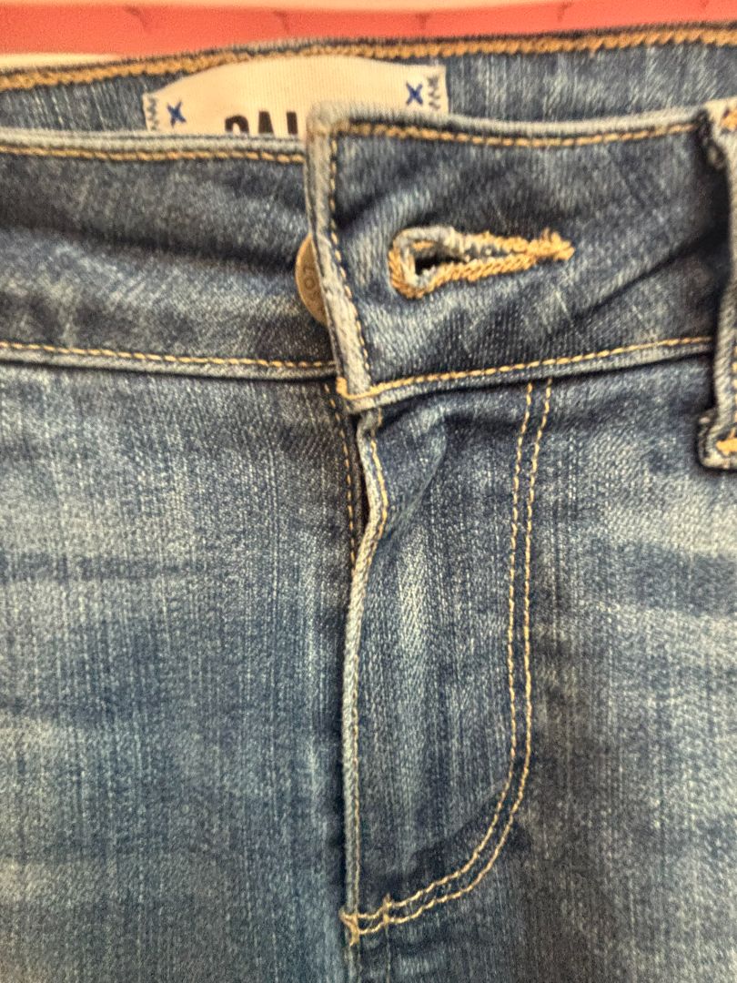 light indigo Paige straight leg mid rise, 27
