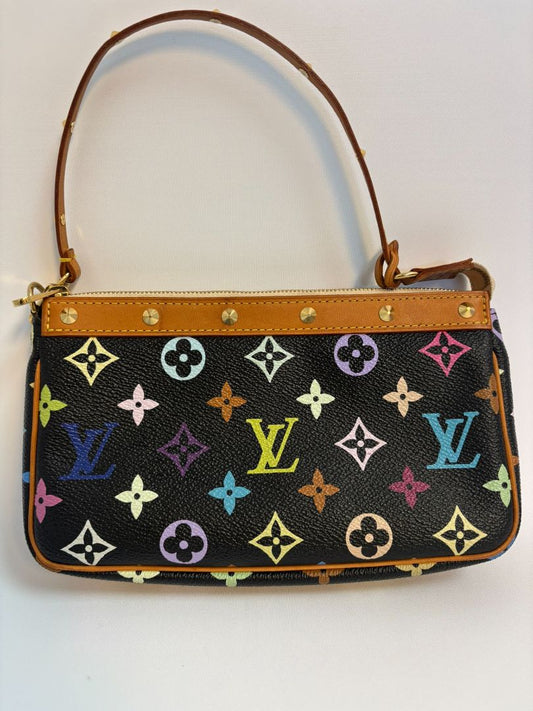 black Louis Vuitton x Takashi Murakami Takashi Murakami vintage collection, 8.75 x 5 x1.5 13 in around strap