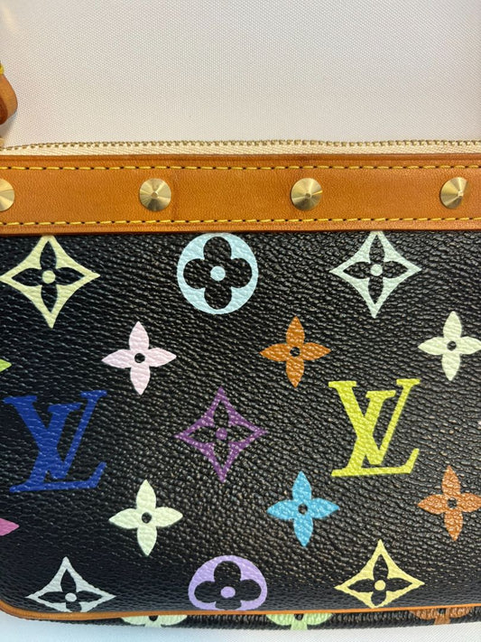 black Louis Vuitton x Takashi Murakami Takashi Murakami vintage collection, 8.75 x 5 x1.5 13 in around strap