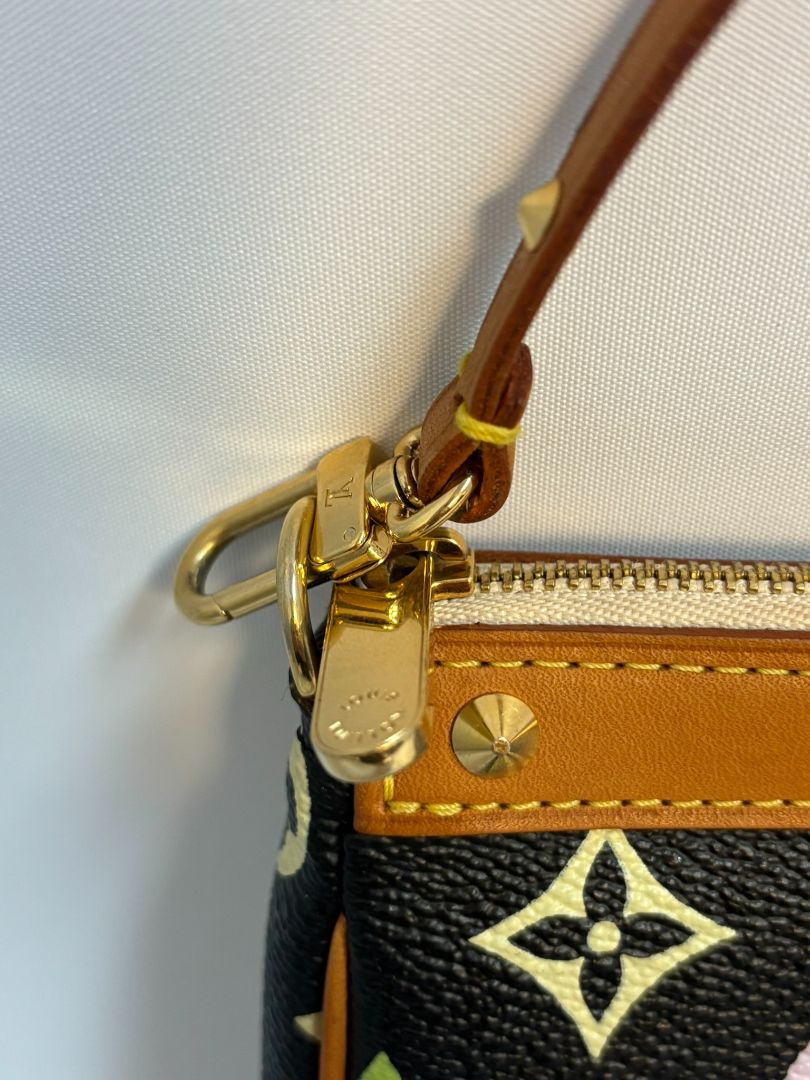 black Louis Vuitton x Takashi Murakami Takashi Murakami vintage collection, 8.75 x 5 x1.5 13 in around strap