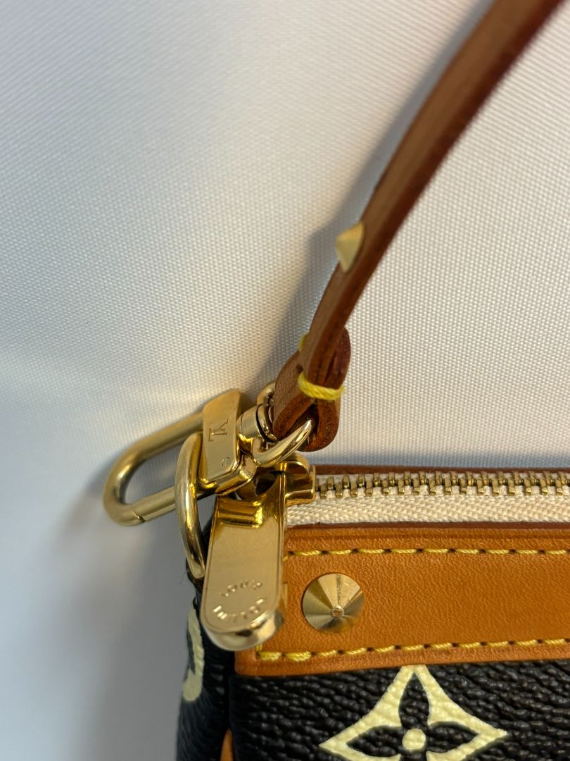 black Louis Vuitton x Takashi Murakami Takashi Murakami vintage collection, 8.75 x 5 x1.5 13 in around strap