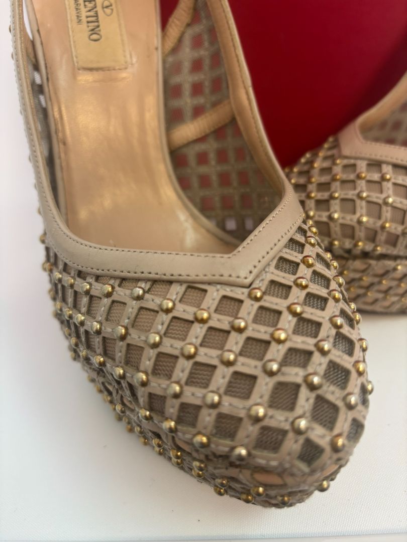 nude Valentino Garavani Rhinestone Sandals, 38.5 EU