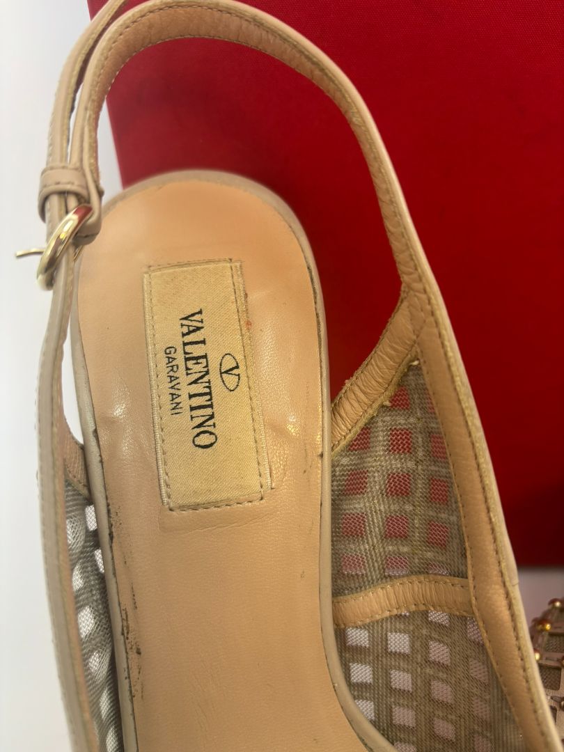 nude Valentino Garavani Rhinestone Sandals, 38.5 EU
