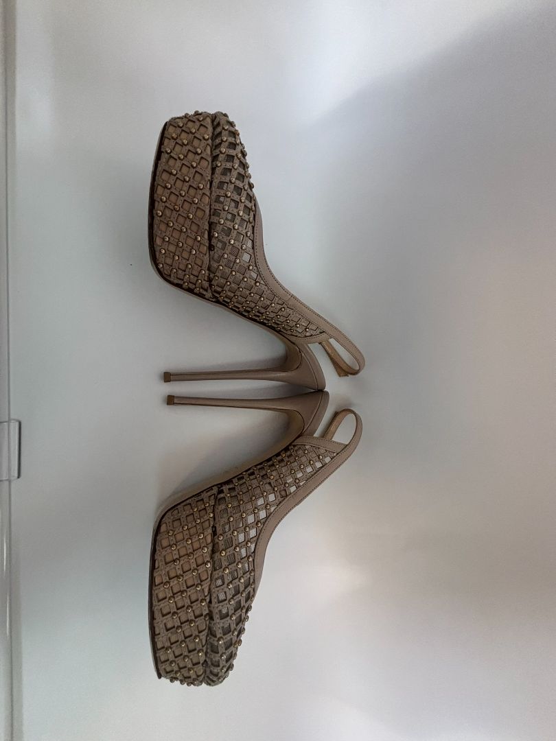 nude Valentino Garavani Rhinestone Sandals, 38.5 EU